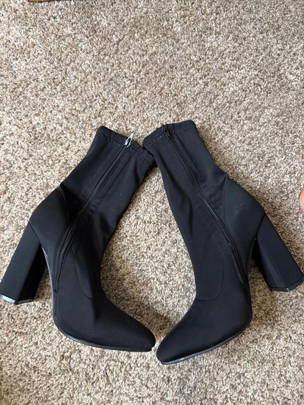 Fabric Black block Hill sock boot EUC 428